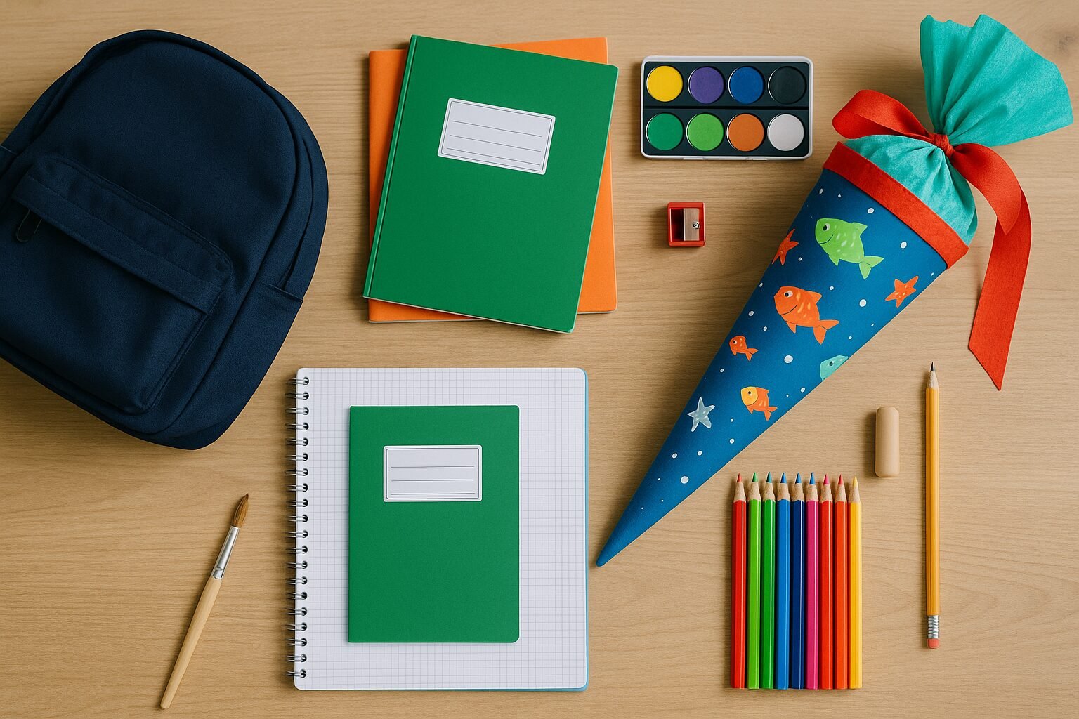 Schulsachen zur Einschulung